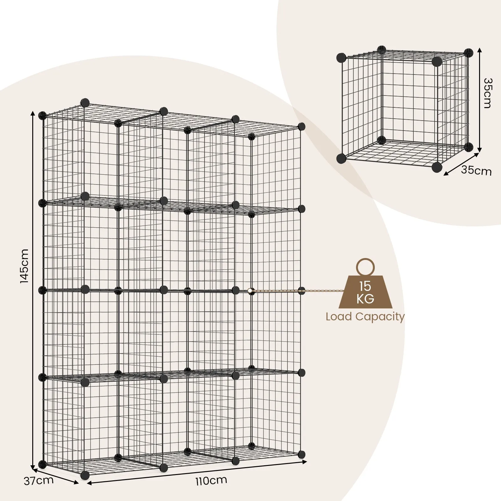 12 Wire Cube Storage Unit