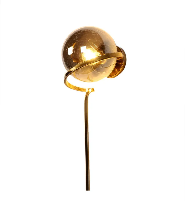 1343-1W ELIANTE Glass Wall Light Black Wall Lamp for Living Room, Bedroom, Dining Room, Kitchen - without Bulb