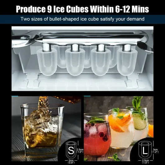 2-In-1 Ice Maker Water Dispenser 36lbs/24H LCD Display-Black