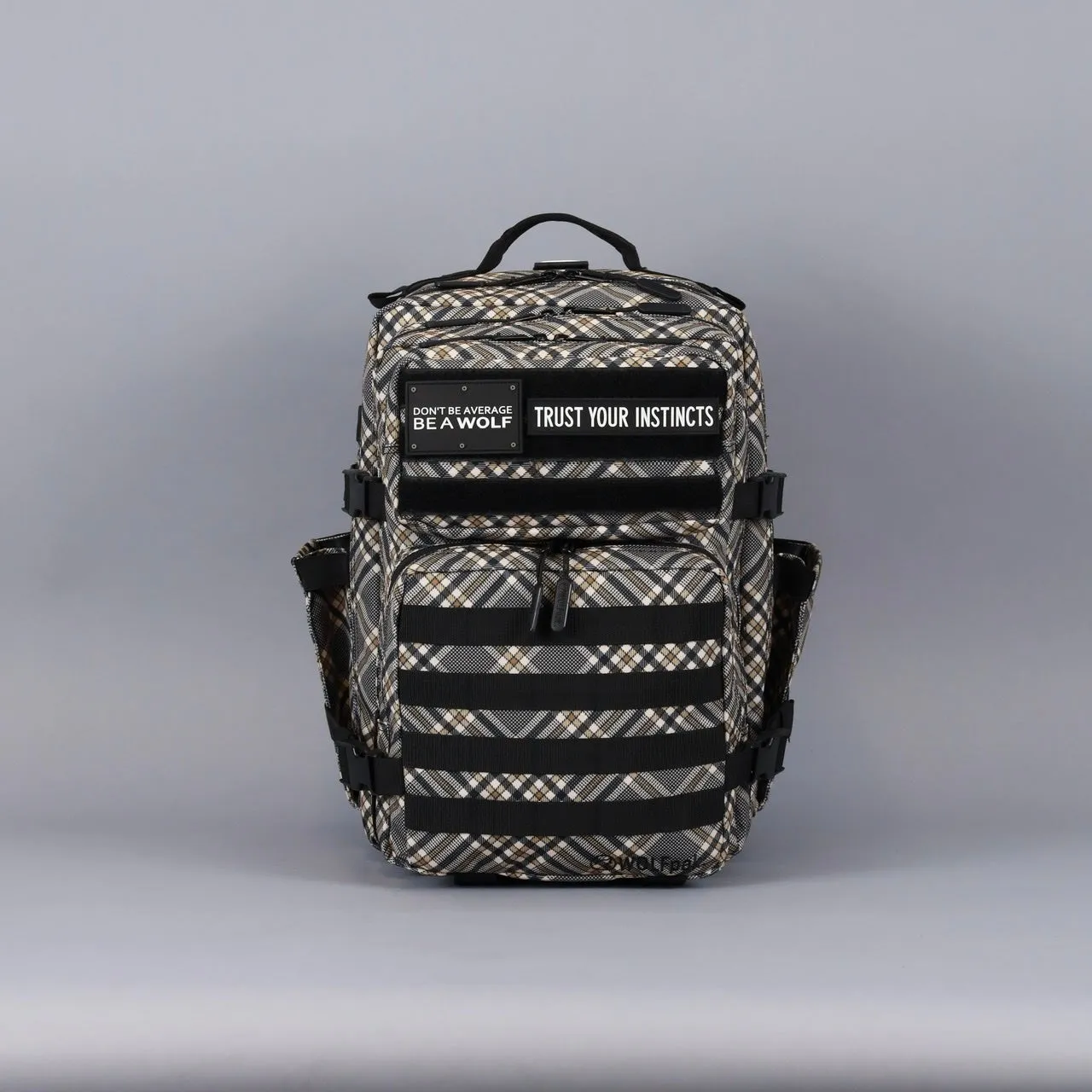 35L Backpack Black Tan Plaid