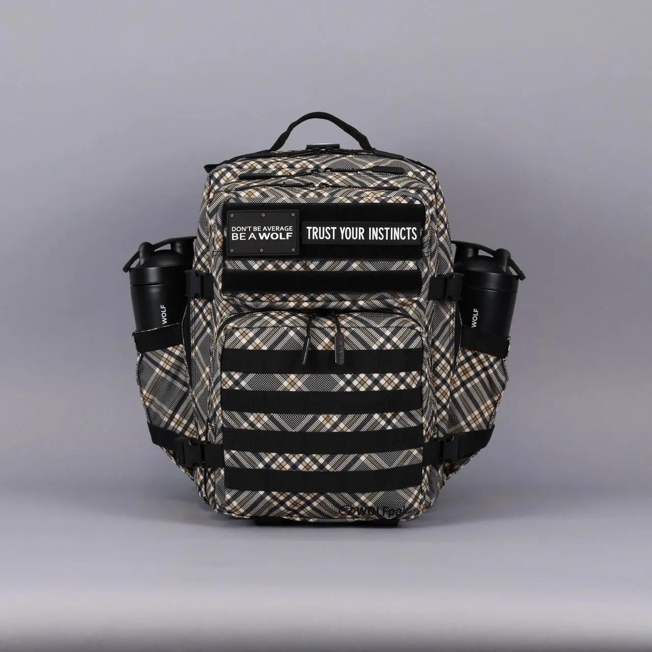 35L Backpack Black Tan Plaid