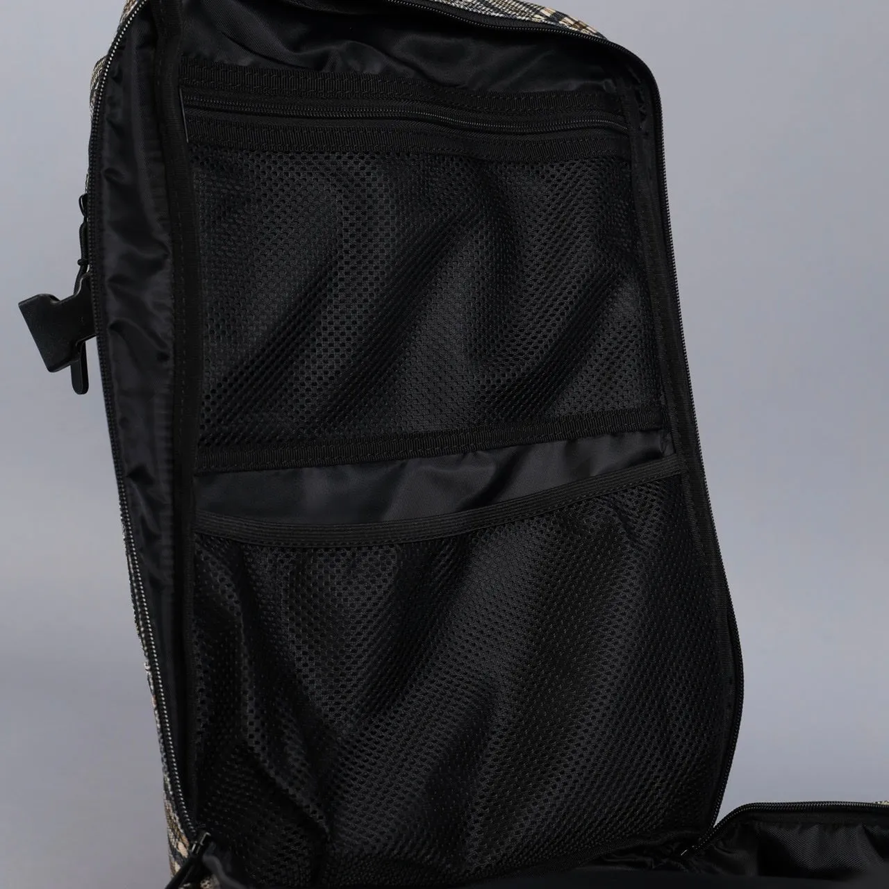 35L Backpack Black Tan Plaid