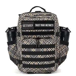 35L Backpack Black Tan Plaid