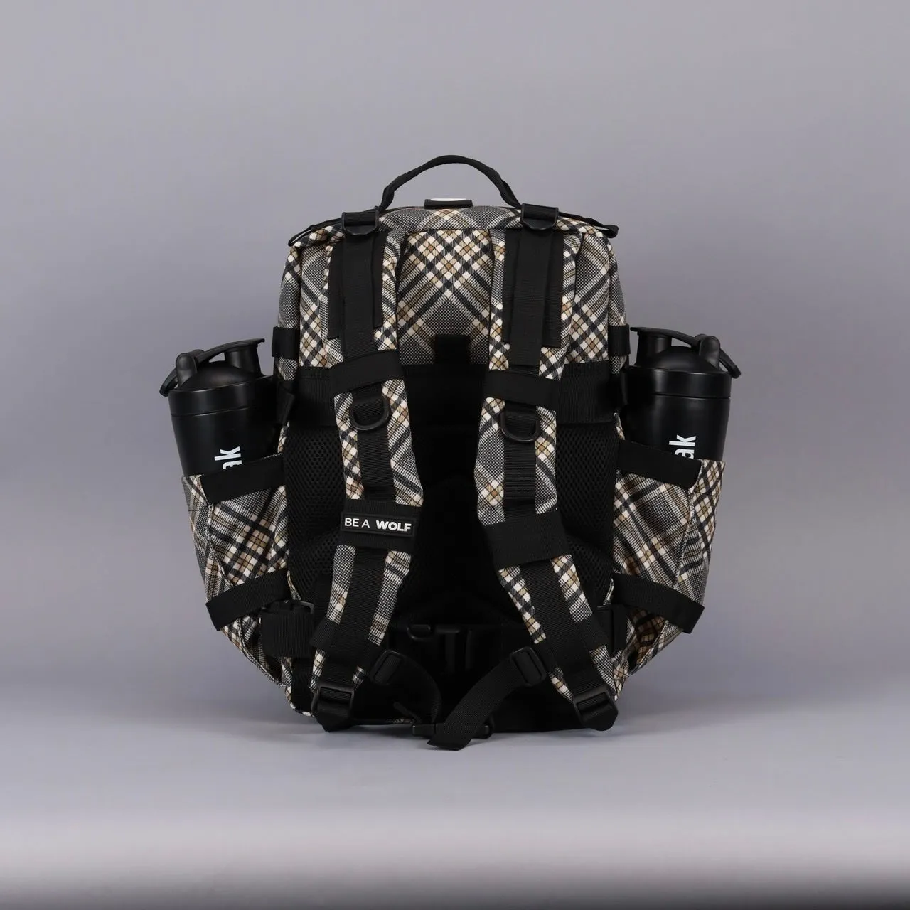 35L Backpack Black Tan Plaid