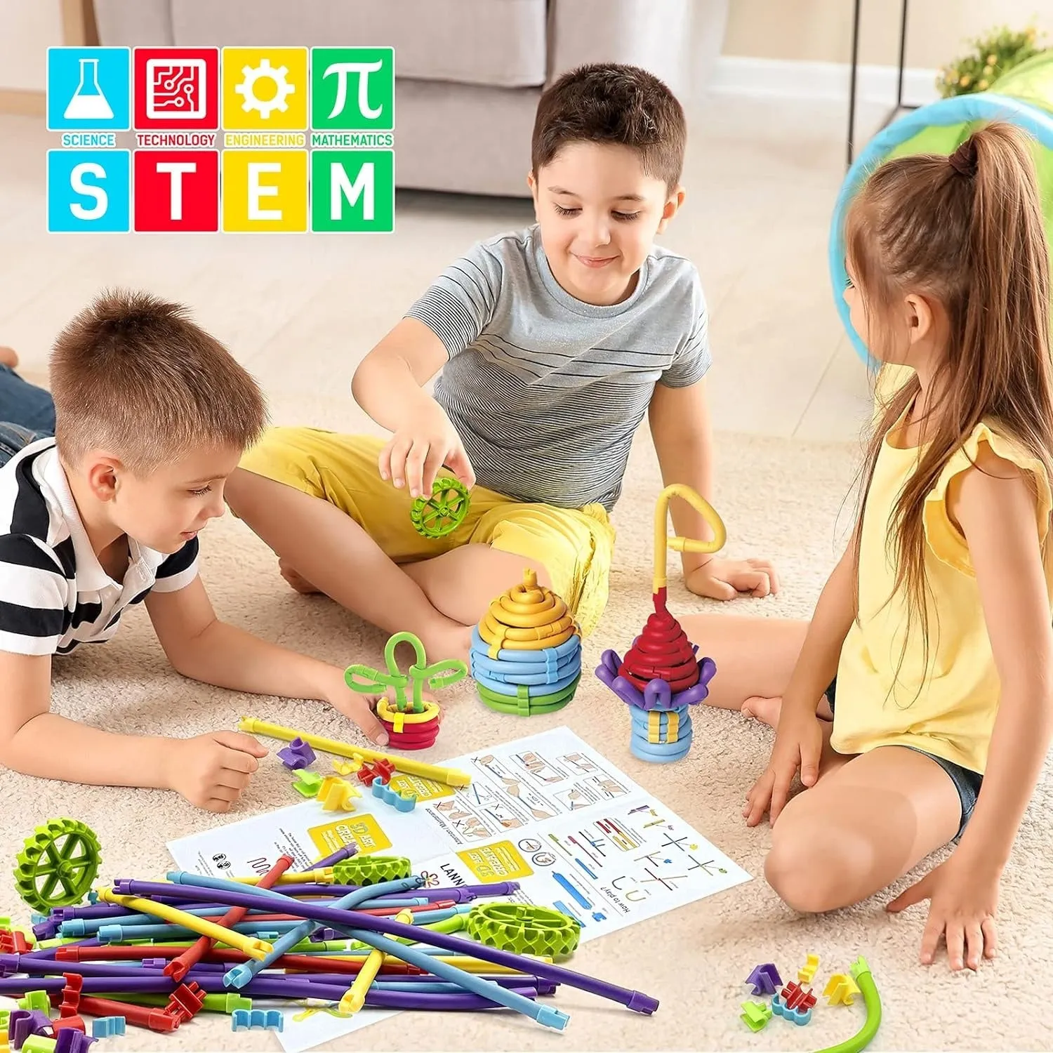 3D Art Creative Soft Twister Rods Building Stick - 85 pieces