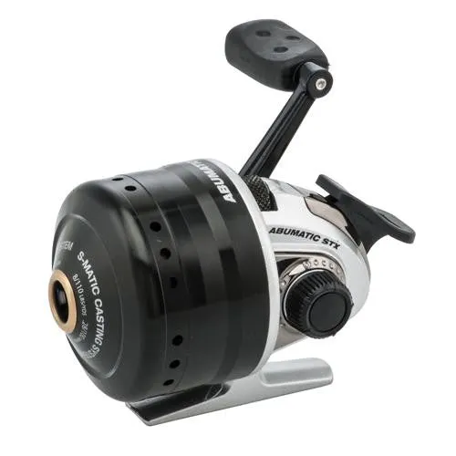 Abumatic STX Spincast Reel - 3.6:1 Gear Ratio, 4 Bearings, 23" Retrieve Rate 8lb Max Drag, Ambidextrous, Box