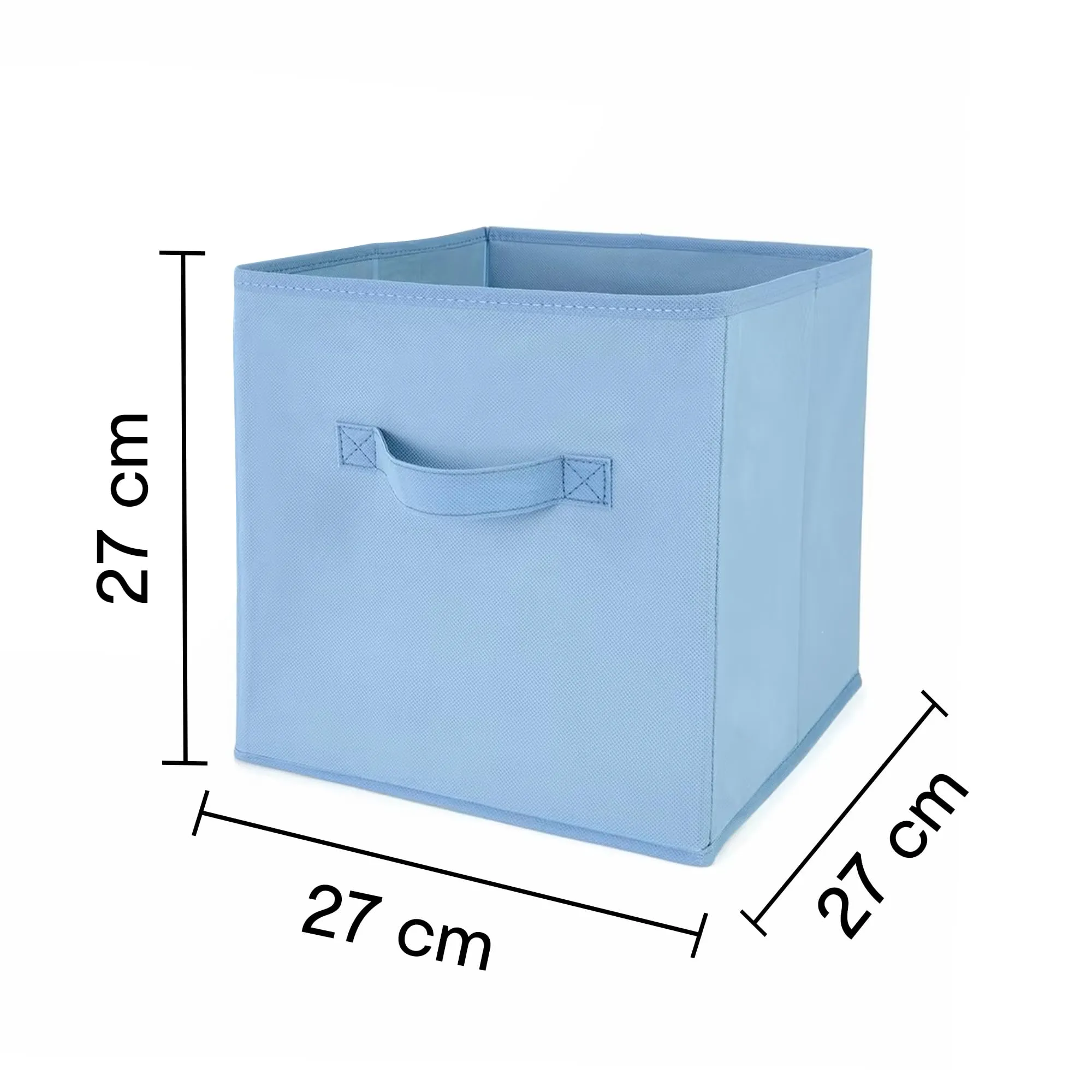 Anko Large Foldable Storage Cube In Set Of 6 |Organizer Basket | Ideal Collapsible Storage Cubes For Home Organiser Kids Toys Box And Wardrobe Clothes Stacker| Blue | 28.1cm L X 27.9cm W X 27.1cm H