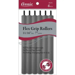 Annie Flex Grip Rollers 11/16In Dia 7In Long 6Ct Gray (1274)