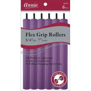 Annie Flex Grip Rollers 3/4In Dia 7In Long 6Ct Purple (1275)