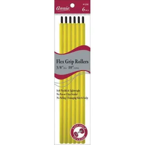 Annie Flex Grip Rollers 3/8 Inches Extra Long Yellow