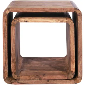 Authentico Cube Square Side Table (2/Set)