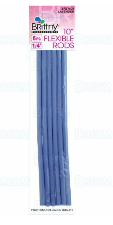 BRITTNY 6 PCS 1/4" LAVENDER FLEXIBLE RODS 10"