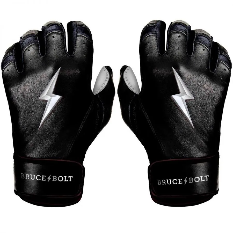 Bruce Bolt Adult Premium Pro Short Cuff Chrome Series Pair of Batting Gloves