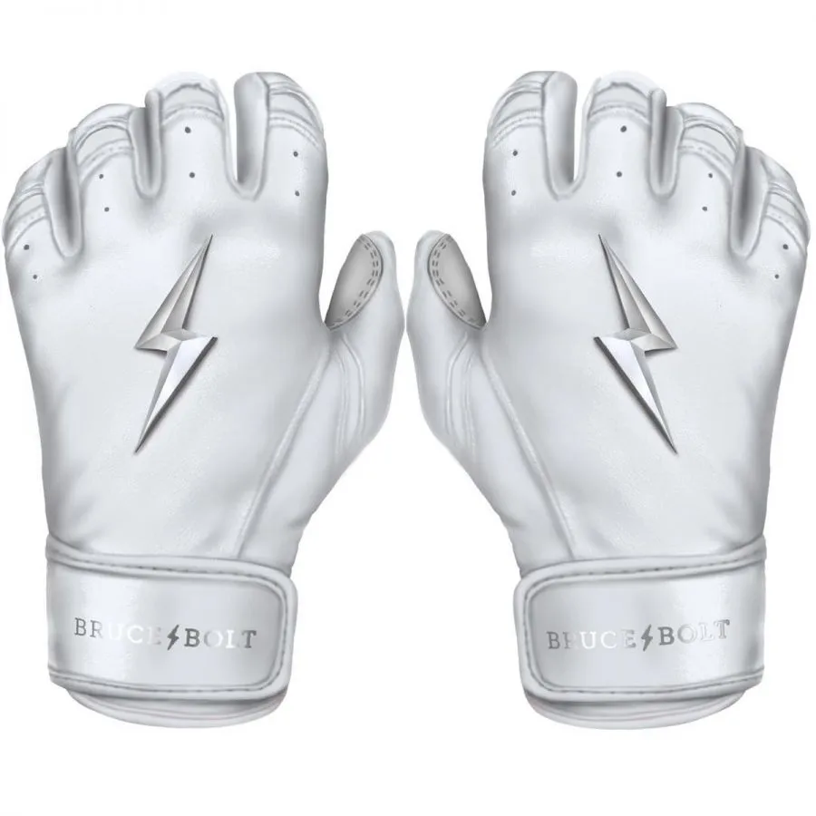 Bruce Bolt Adult Premium Pro Short Cuff Chrome Series Pair of Batting Gloves