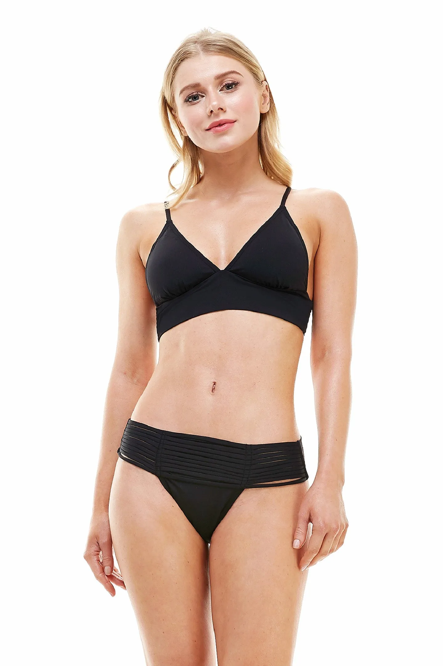 Cana Bralette Bikini Top, Black