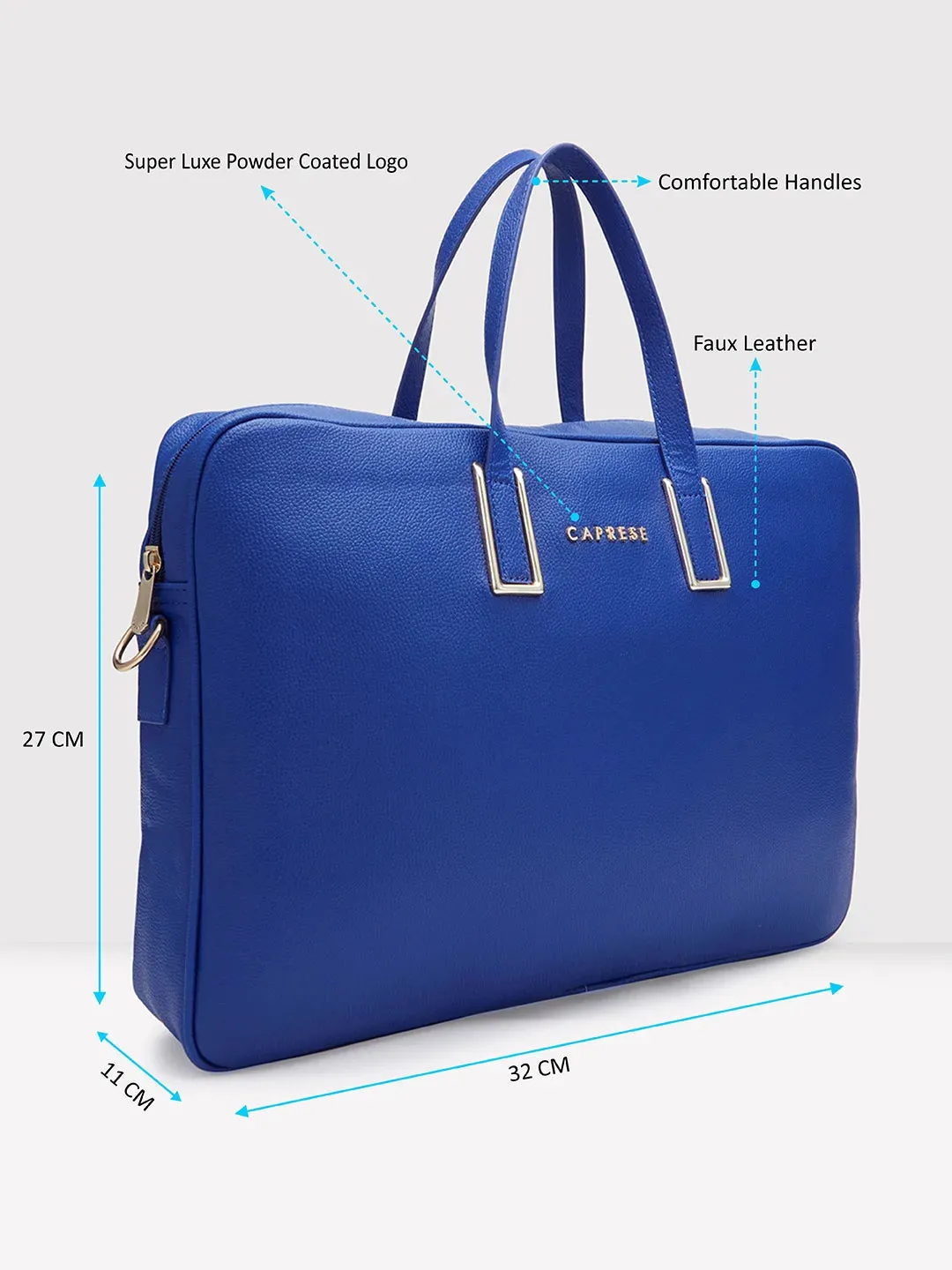 Caprese Cora Laptop Tote Large Blue