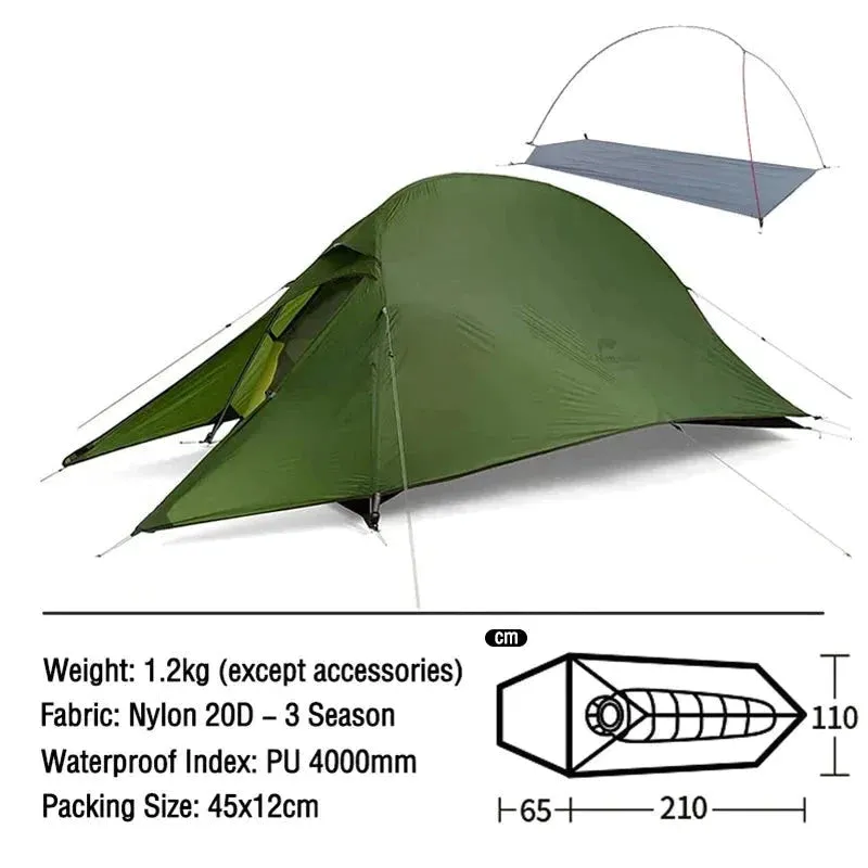 CloudUp Ultralight Waterproof Camping Tent for Outdoor Adventures - Army Green