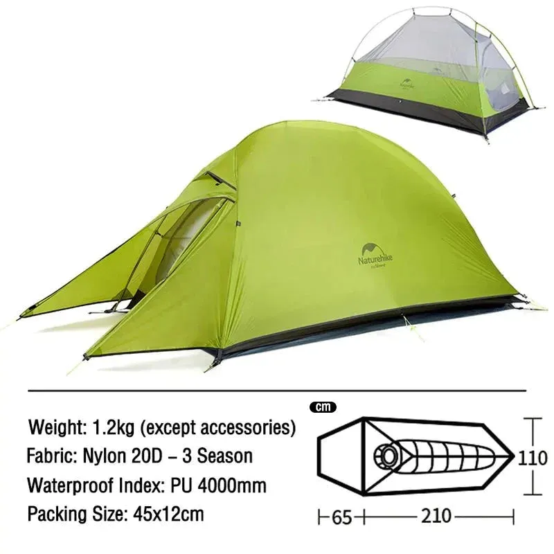 CloudUp Ultralight Waterproof Camping Tent for Outdoor Adventures - Grass Green