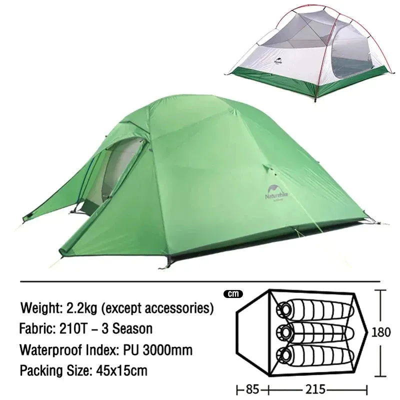 CloudUp Ultralight Waterproof Camping Tent for Outdoor Adventures -  Green