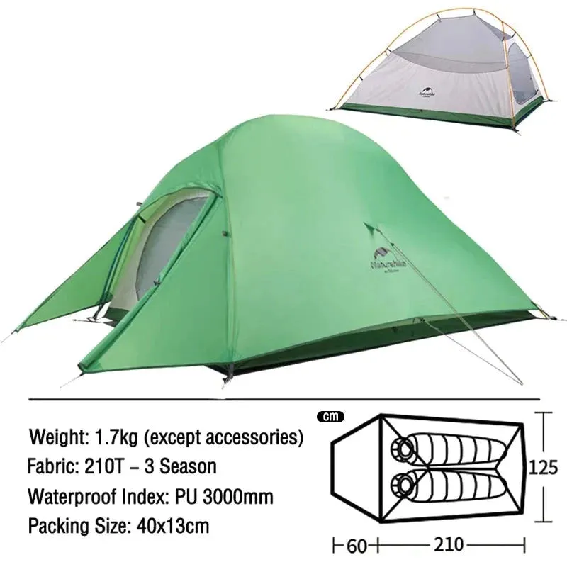 CloudUp Ultralight Waterproof Camping Tent for Outdoor Adventures -  Green