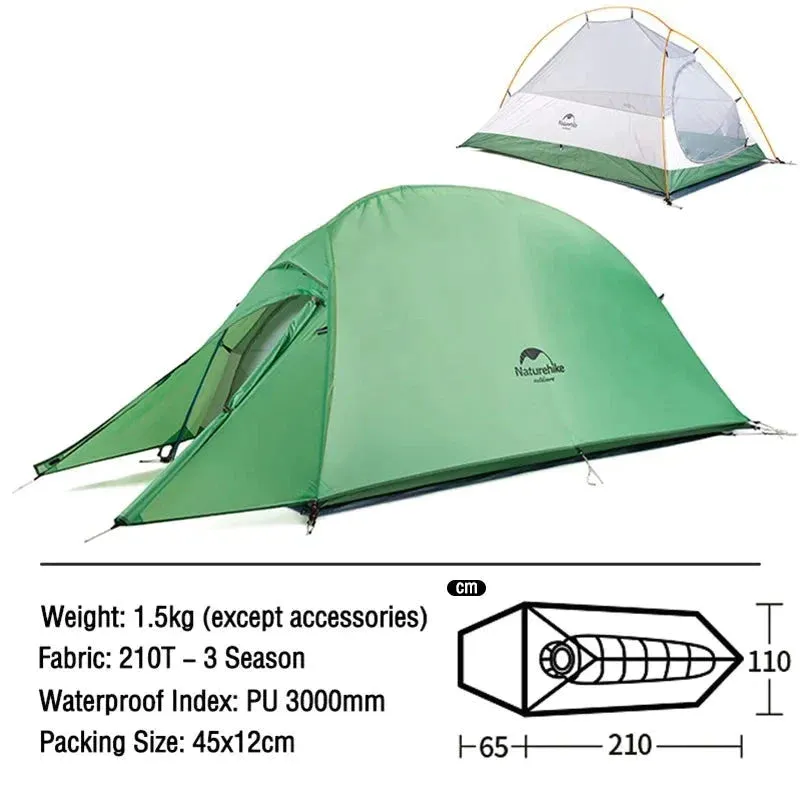 CloudUp Ultralight Waterproof Camping Tent for Outdoor Adventures -  Green