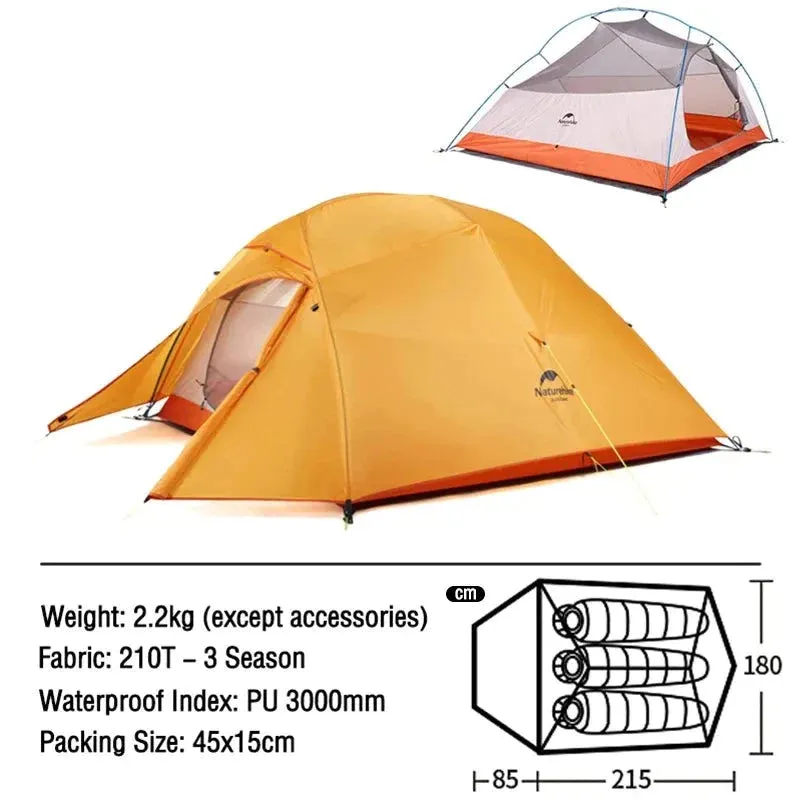 CloudUp Ultralight Waterproof Camping Tent for Outdoor Adventures - Orange