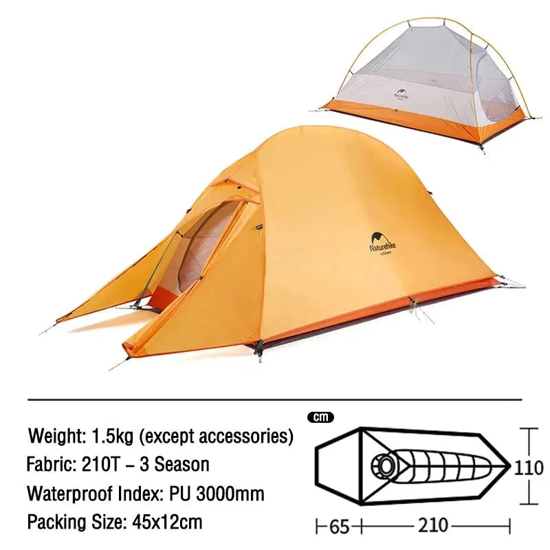 CloudUp Ultralight Waterproof Camping Tent for Outdoor Adventures - Orange