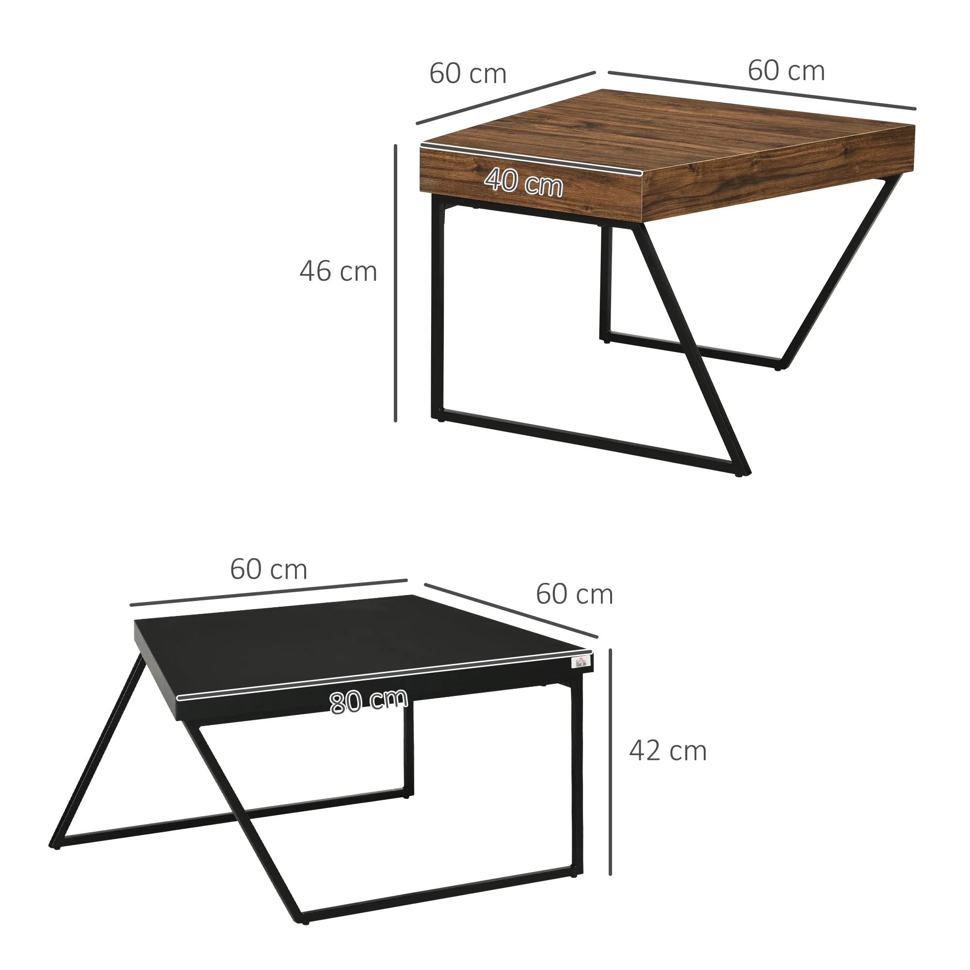 Coffee Table Set of 2, Coffee Tables with Steel Frame for Living Room