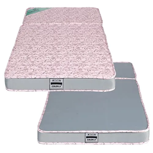 COLOFLY 4 inch Soft & Bounce Single High Density PU Foam Foldable Mattress (72x35x4, Pink)