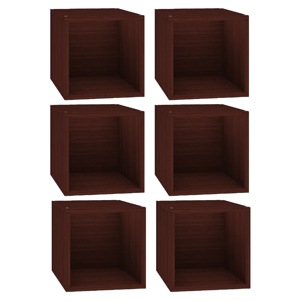 Cubox Storage Bookcases, 30 x 30 cm, Mahogany (Set of 6)