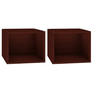 Cubox Storage Unit, 40 x 30 cm, Set of 2, Mahogany