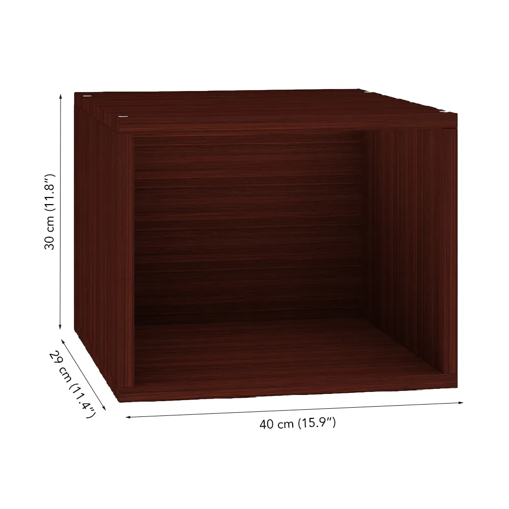 Cubox Storage Unit, 40 x 30 cm, Set of 2, Mahogany