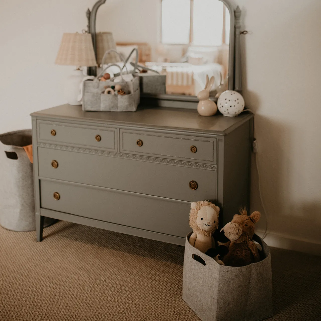 Felt Cube Storage - Oatmeal