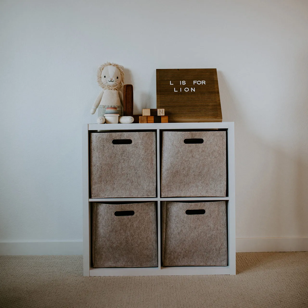 Felt Cube Storage - Oatmeal