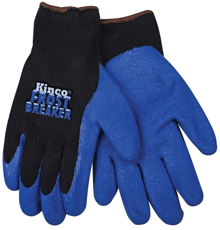 Frost Breaker 1789-S Protective Gloves, Men's, S, 11 in L, Regular Thumb, Knit Wrist Cuff, Acrylic, Black/Blue :PR: QUANTITY: 1