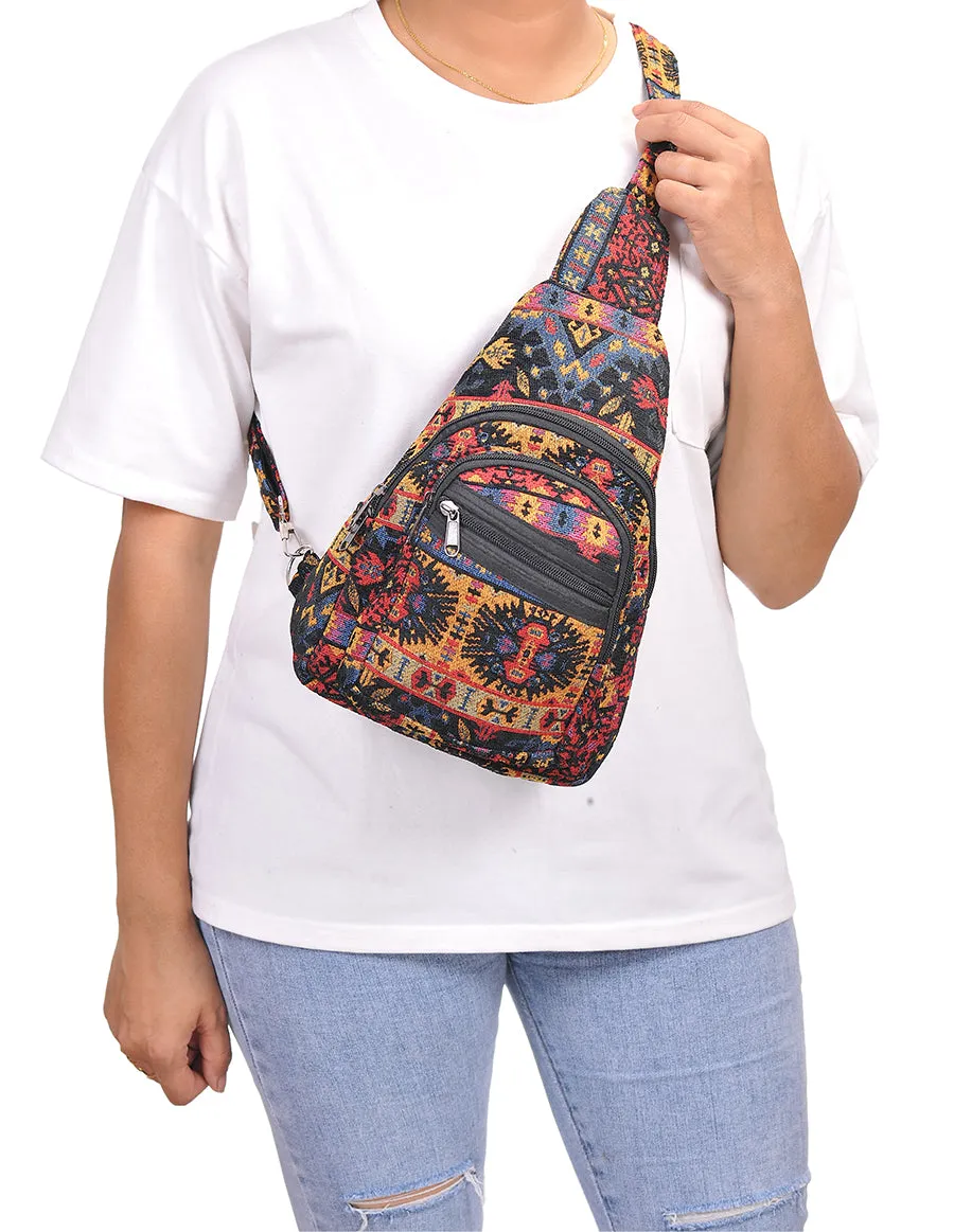 Hippie Boho Cotton Poly Bohemian Sling Bag Backpack Tribal