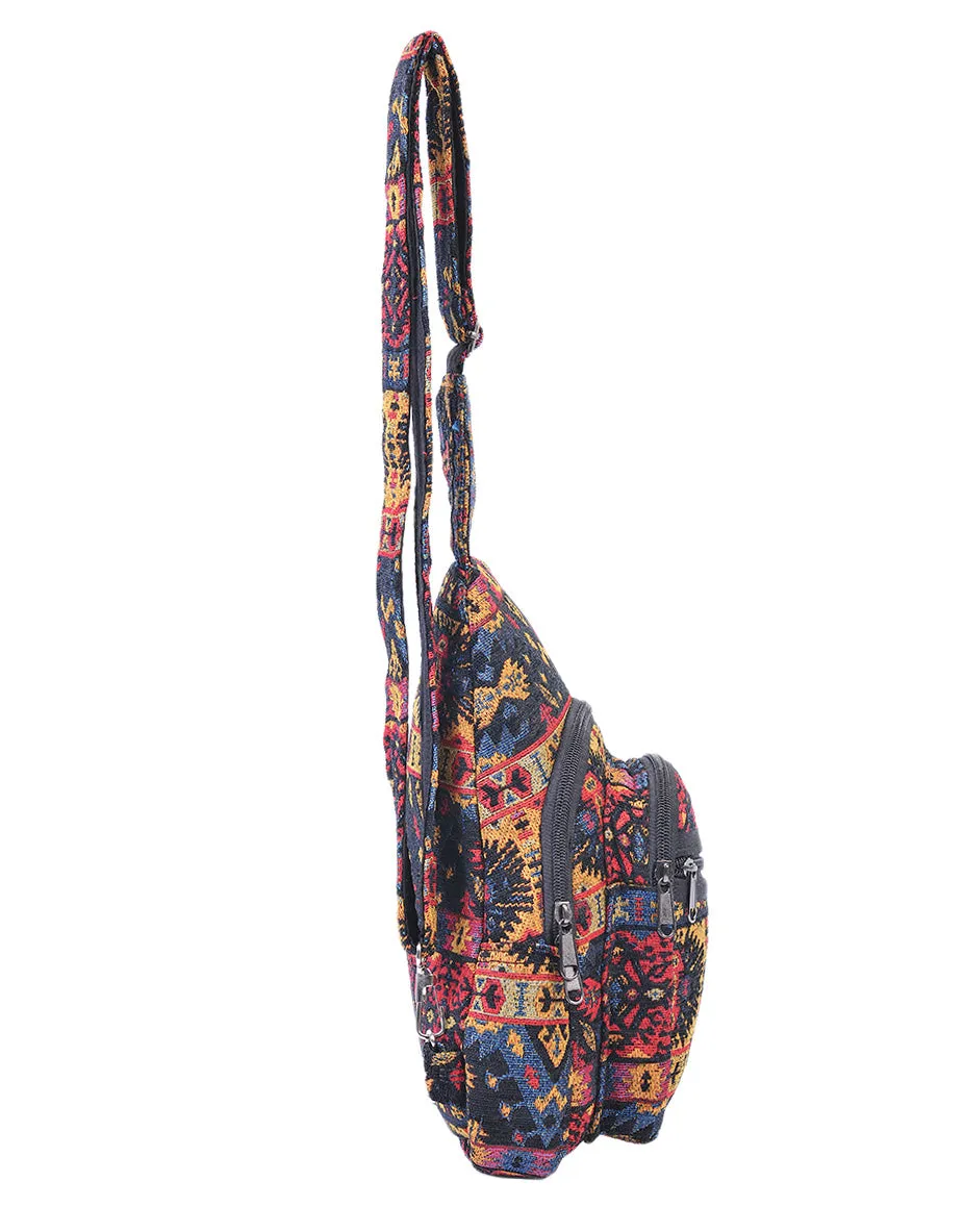 Hippie Boho Cotton Poly Bohemian Sling Bag Backpack Tribal