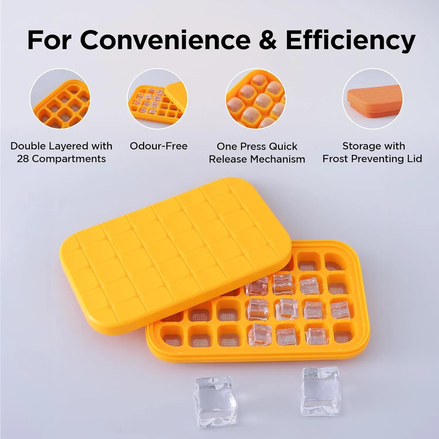 Homestic Ice Cube Tray | Orange | ZX23101-A