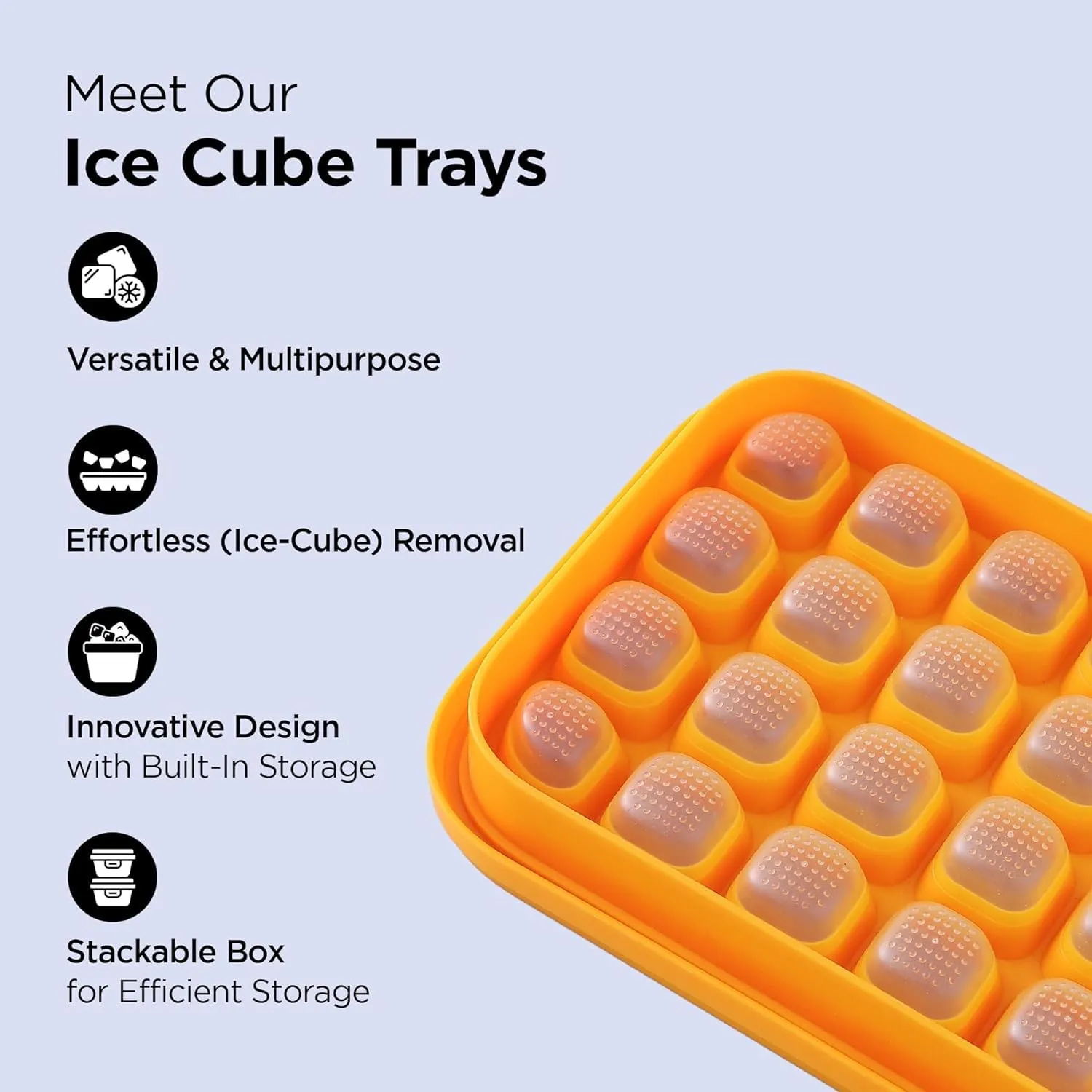 Homestic Ice Cube Tray | Orange | ZX23101-A