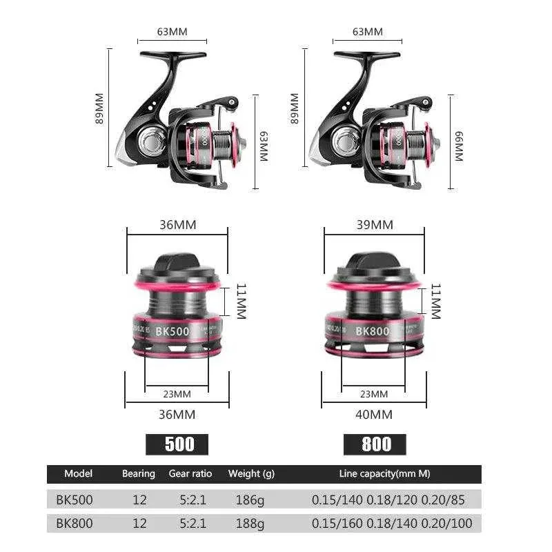 Huidiao Saltwater Spinning Reel 500-800 - 8KG Max Drag