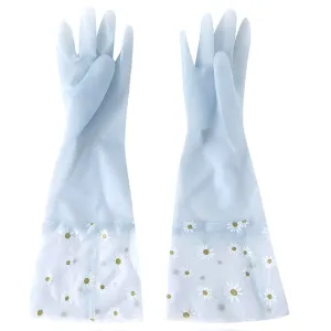 Kuber Industries Multi-Purpose Hand Gloves For Kitchen Cleaning, Bathroom Cleaning & Gardening|Reusable Gardening Gloves|Long Elbow Gloves For Better Protection|Non-Slippery & Durable |9051|Jelly Blue