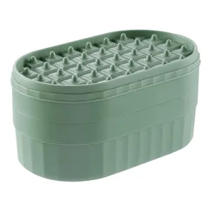 Kuber Industries Pack of 4| 2 Layer Ice Cube Tray with Lid | Ice Cube Storage Box with Ice Scoop | 72 Ice Cube Molds for Freezing | One-Press Demolding | BPA Free | Green