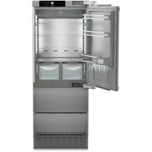 Liebherr ECBNe 7870 American Fridge Freezer, Silver, E Rated