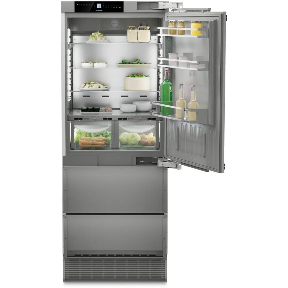 Liebherr ECBNe 7870 American Fridge Freezer, Silver, E Rated