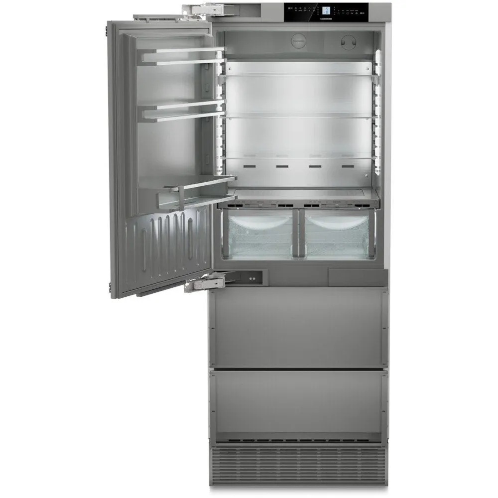 Liebherr ECBNe 7871 American Fridge Freezer, Silver, E Rated