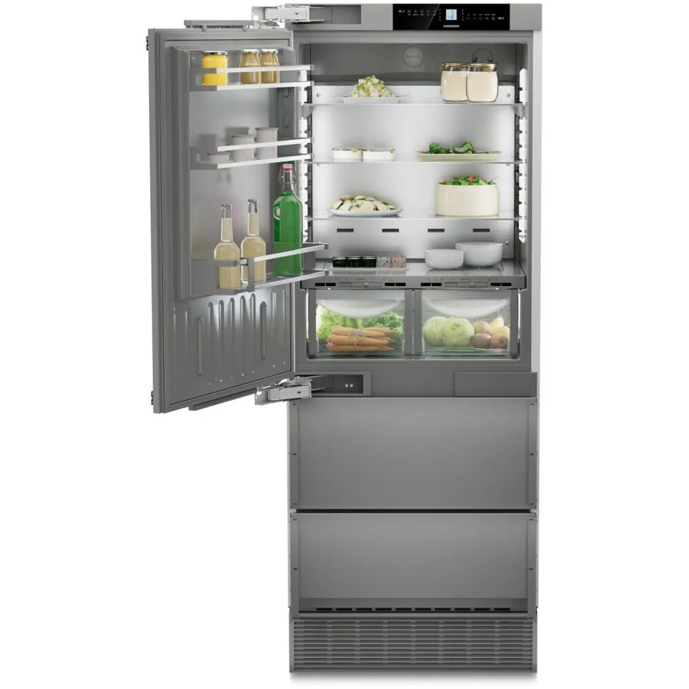 Liebherr ECBNe 7871 American Fridge Freezer, Silver, E Rated