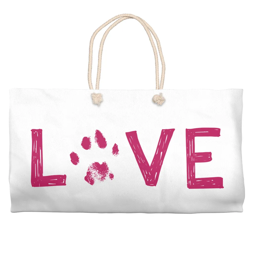 Love Pawprint Weekender Totes