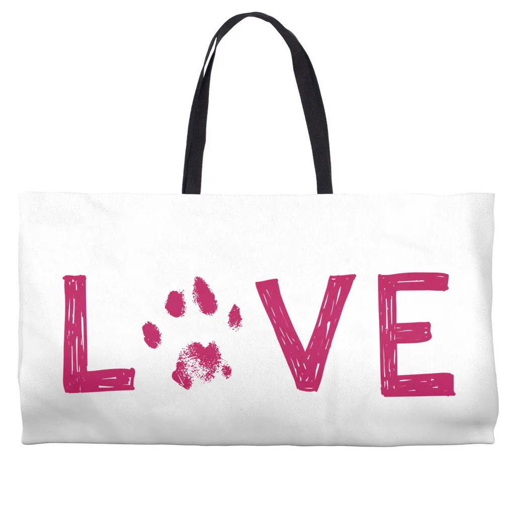 Love Pawprint Weekender Totes