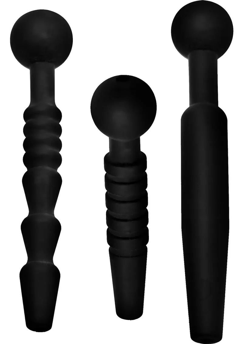 Ms Dark Rods 3 Pc Silicone Penis Plug