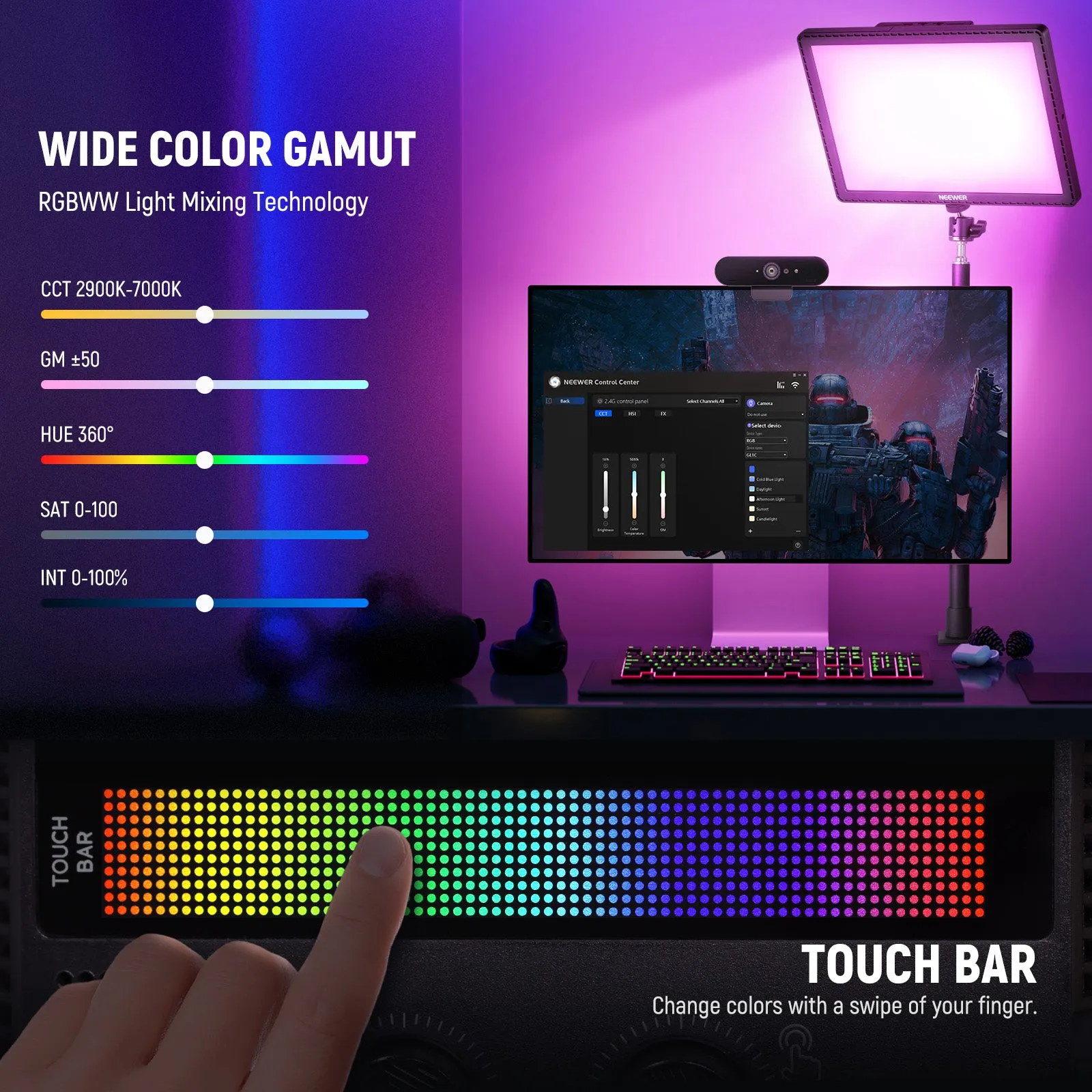 NEEWER GL1C RGB LED Streaming Light